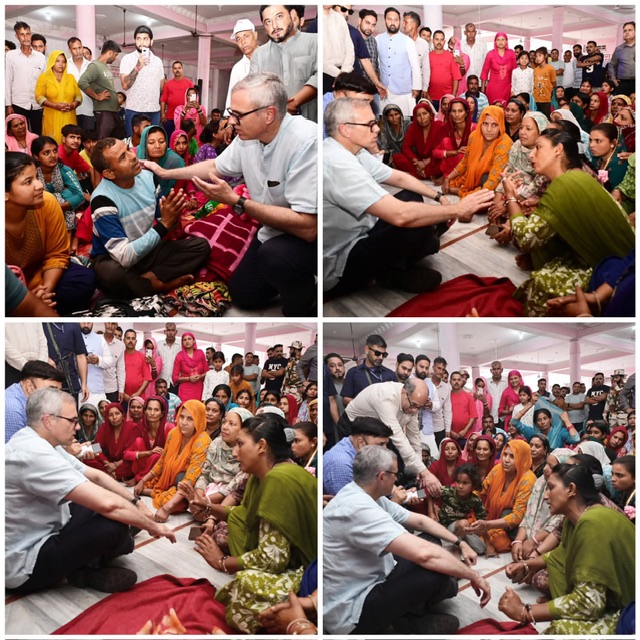 Omar Abdullah Visits Border Shelter Camps, Assures Full Support to Displaced Families