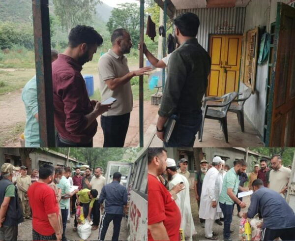 Relief material provided to flood-affected families at Dharamkund camp