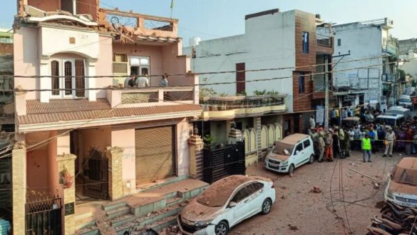 A view of a damaged house and vehicle after heavy shelling by Pakistan, in Jammu on Saturday. (ANI Photo)