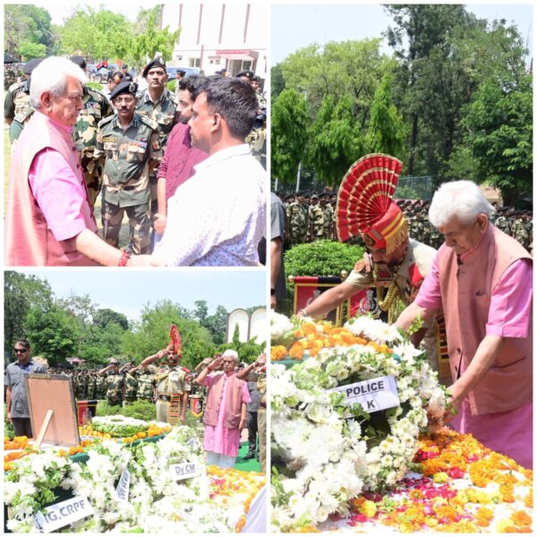 LG Manoj Sinha Pays Tribute to BSF Martyr Sub Inspector Md. Imteyaz in Jammu
