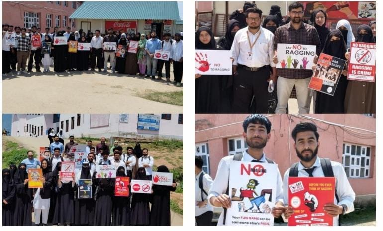 HKM College Bandipora Organizes Anti-Ragging Placard Rally to Promote Campus Safety