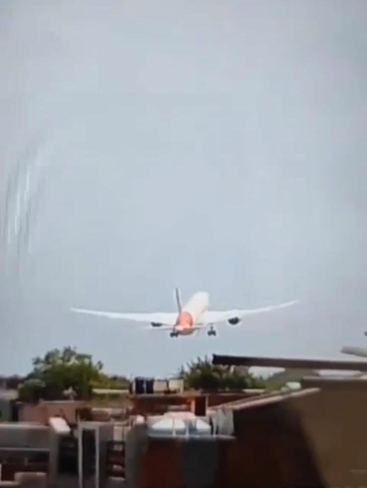 Passenger Aircraft Crashes Near Ahmedabad Airport: Fireball Erupts on Impact.