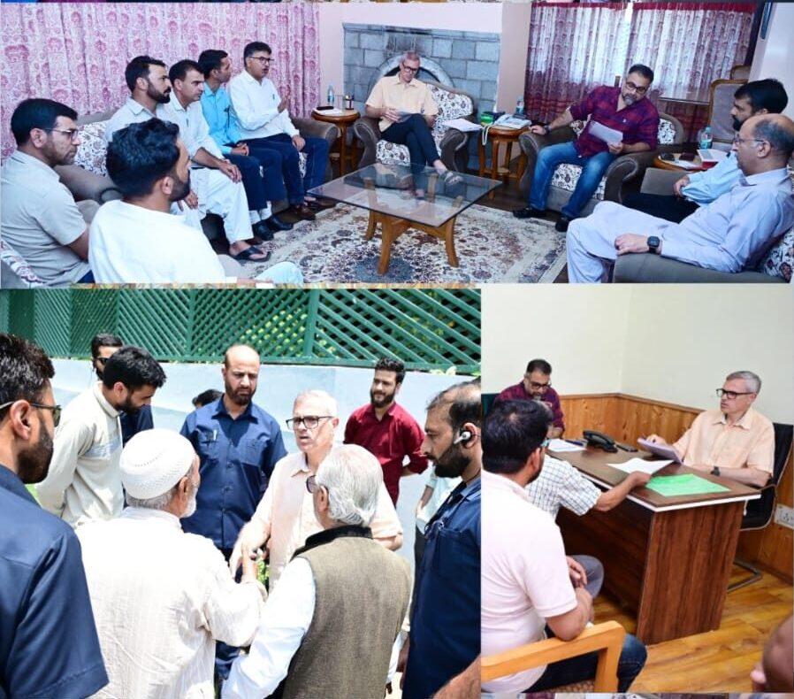 CM Omar Abdullah Engages with Public, Addresses Grievances During Raabita Outreach in Srinagar.