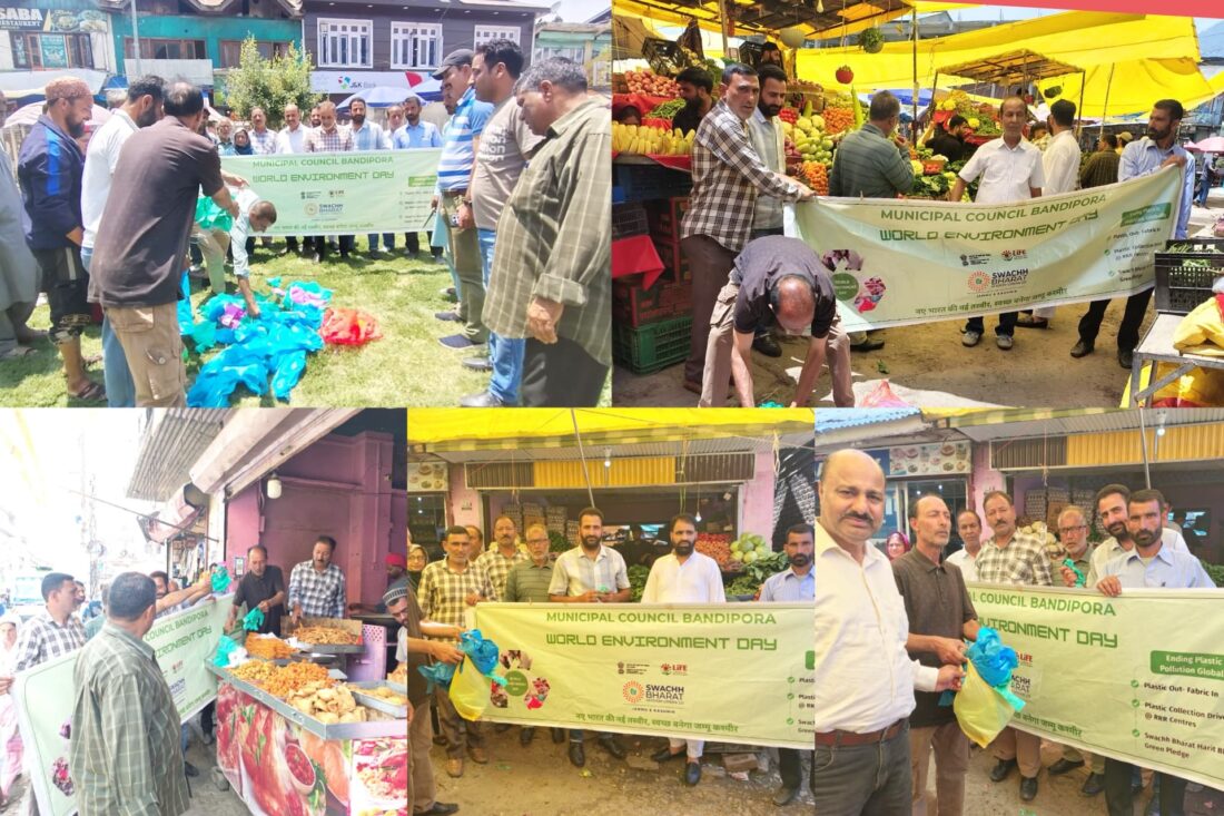 Municipal Council Bandipora Launches Polythene Seizure Drive in Main Market.